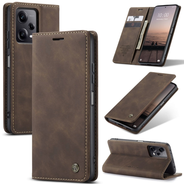 For Xiaomi Redmi Note 12 Pro 5G / Poco X5 Pro CaseMe 013 Multifunctional Horizontal Flip Leather Phone Case(Coffee) - Xiaomi Cases by CaseMe | Online Shopping UK | buy2fix