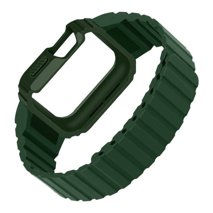 Silicone Integrated Frame Watch Band For Apple Watch Ultra 49mm(Green) - Watch Bands by buy2fix | Online Shopping UK | buy2fix