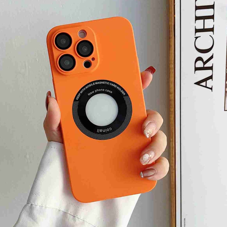 For iPhone 13 Skin Feel CD Texture MagSafe Magnetic Phone Case(Orange) - iPhone 13 Cases by buy2fix | Online Shopping UK | buy2fix