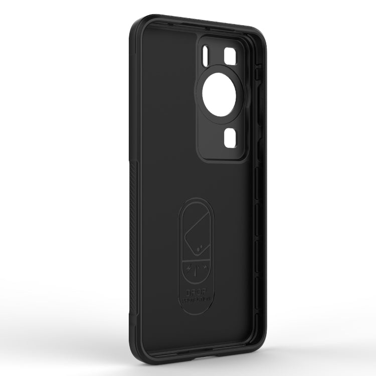 For Huawei P60 Magic Shield TPU + Flannel Phone Case(Black) - Huawei Cases by buy2fix | Online Shopping UK | buy2fix