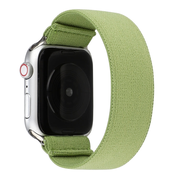 Elastic Nylon Braid Watch Band For Apple Watch Ultra 49mm&Watch Ultra 2 49mm / Series 9&8&7 45mm / SE 3&SE 2&6&SE&5&4 44mm / 3&2&1 42mm(Fruit Green) - Watch Bands by buy2fix | Online Shopping UK | buy2fix