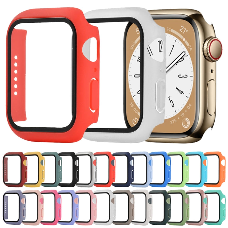 Shockproof PC+Tempered Glass Watch Protective Case For Apple Watch Series 8&7 41mm(Orange) - Watch Cases by buy2fix | Online Shopping UK | buy2fix