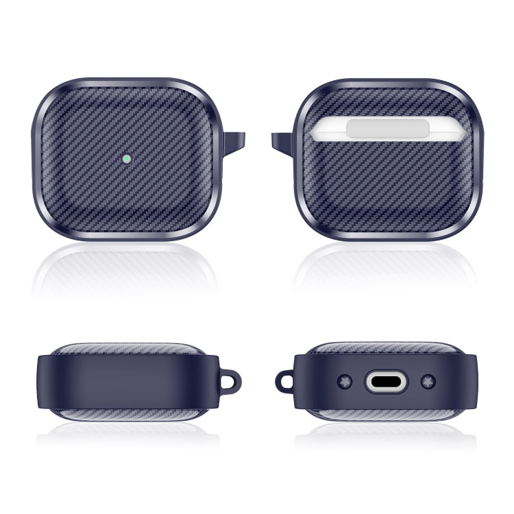 For AirPods 3 Photo Frame Carbon Fiber Series Earphone Case(Dark Blue) - For AirPods 3 by buy2fix | Online Shopping UK | buy2fix