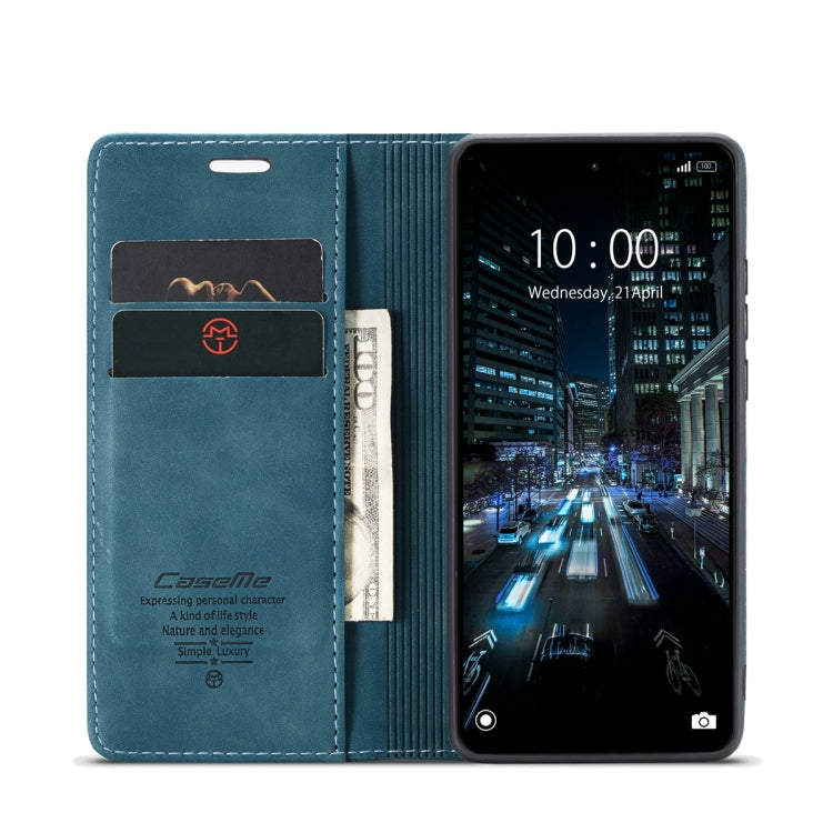 For Xiaomi Redmi 11A / 12C CaseMe 013 Multifunctional Horizontal Flip Leather Phone Case(Blue) - Xiaomi Cases by CaseMe | Online Shopping UK | buy2fix