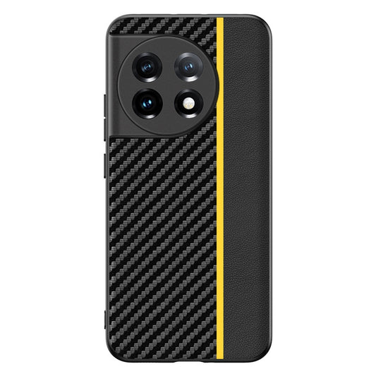 For OnePlus 11 Ultra-thin Carbon Fiber Texture Printing Phone Case(Black Yellow) - OnePlus Cases by buy2fix | Online Shopping UK | buy2fix