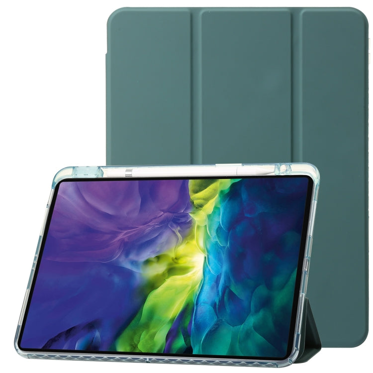 Clear Acrylic Leather Tablet Case For iPad Air 13 2024 / Pro 12.9 2022/ 2021 / 2020 / 2018(Dark Green) - iPad Pro 12.9 (2022/2021) Cases by buy2fix | Online Shopping UK | buy2fix