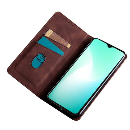 For Blackview A52 Skin Feel Magnetic Horizontal Flip Leather Phone Case(Dark Brown) - More Brand by buy2fix | Online Shopping UK | buy2fix