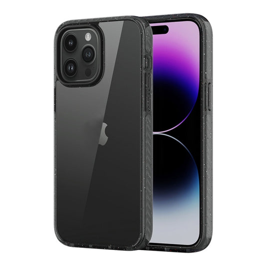 For iPhone 14 Pro Rock Crystal Armor PC Shockproof TPU Phone Case(Transparent Black) - iPhone 14 Pro Cases by ROCK | Online Shopping UK | buy2fix