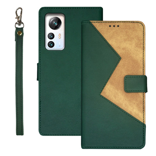 For Blackview A85 idewei Two-color Splicing Leather Phone Case(Green) - More Brand by idewei | Online Shopping UK | buy2fix