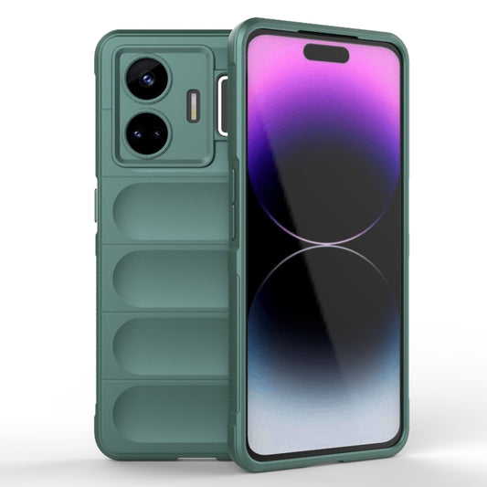 For Realme GT Neo 5 5G Magic Shield TPU + Flannel Phone Case(Dark Green) - Realme Cases by buy2fix | Online Shopping UK | buy2fix