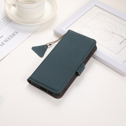 For Xiaomi Redmi K70 Side-Magnetic TJ Genuine Leather RFID Phone Case(Green) - K70 Cases by buy2fix | Online Shopping UK | buy2fix