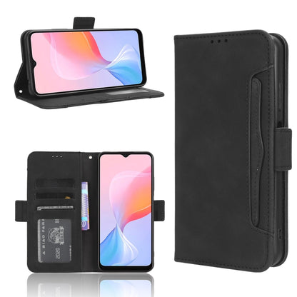 For Blackview A85 Skin Feel Calf Texture Card Slots Leather Phone Case(Black) - More Brand by buy2fix | Online Shopping UK | buy2fix