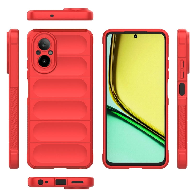 For Realme C67 4G Global Magic Shield TPU + Flannel Phone Case(Red) - C67 Cases by buy2fix | Online Shopping UK | buy2fix