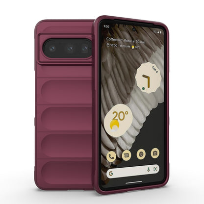 For Google Pixel 8 Pro 5G Magic Shield TPU + Flannel Phone Case(Wine Red) - Google Cases by buy2fix | Online Shopping UK | buy2fix