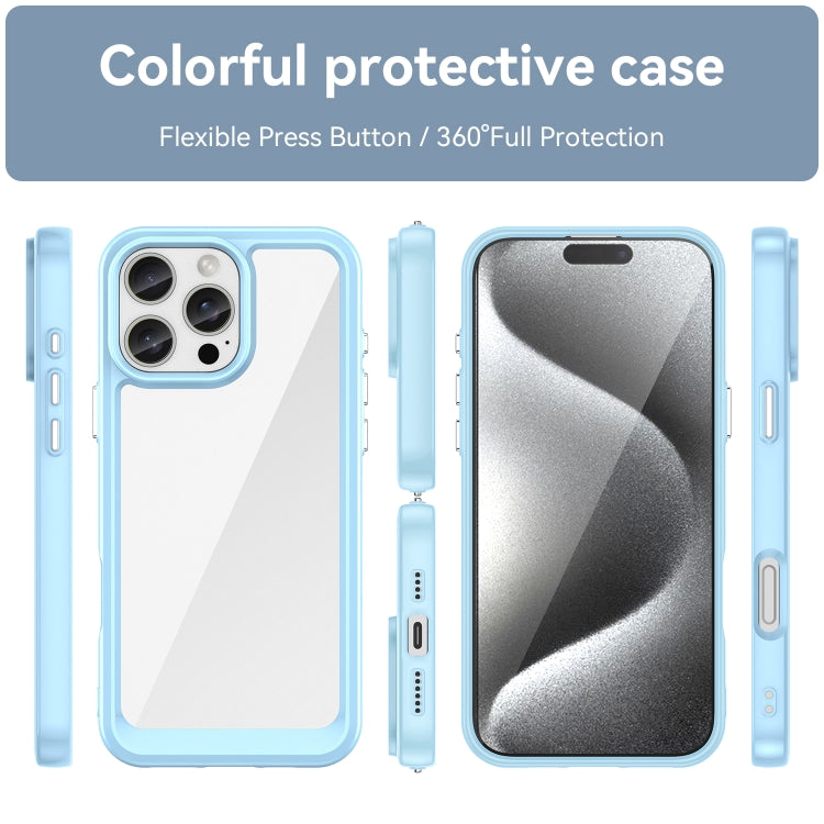 For iPhone 16 Pro Max Colorful Series Acrylic + TPU Phone Case(Blue) - iPhone 16 Pro Max Cases by buy2fix | Online Shopping UK | buy2fix