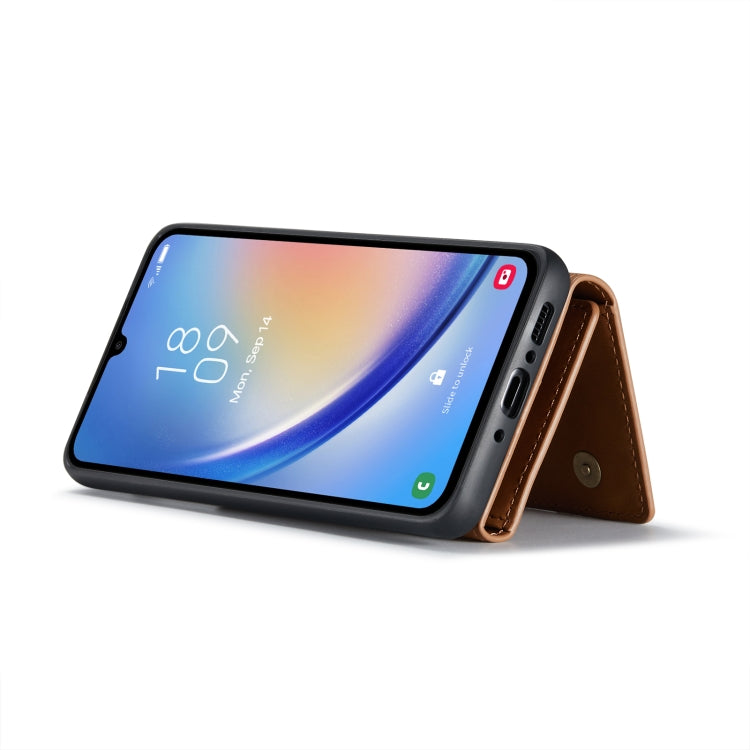 For Samsung Galaxy A34 5G DG.MING M1 Series 3-Fold Multi Card Wallet + Magnetic Phone Case(Brown) - Galaxy Phone Cases by DG.MING | Online Shopping UK | buy2fix