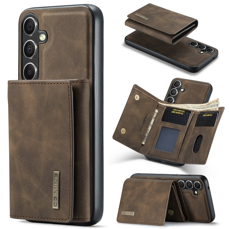 For Samsung Galaxy S24+ 5G DG.MING M1 Series 3-Fold Multi Card Wallet + Magnetic Phone Case(Coffee) - Galaxy S24+ 5G Cases by DG.MING | Online Shopping UK | buy2fix