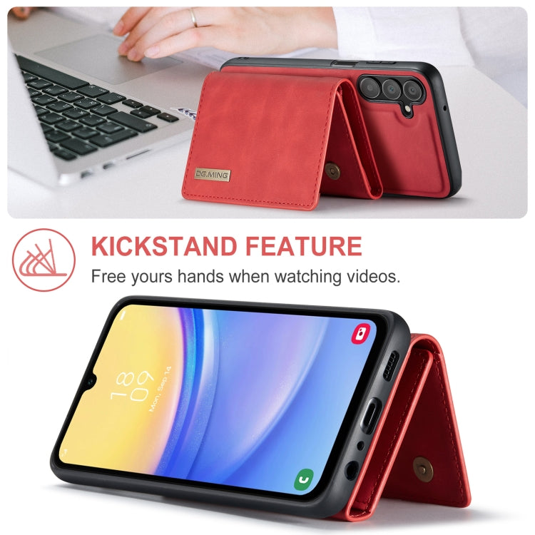 For Samsung Galaxy A15 5G / A15 4G DG.MING M1 Series 3-Fold Multi Card Wallet + Magnetic Phone Case(Red) - Galaxy Phone Cases by DG.MING | Online Shopping UK | buy2fix