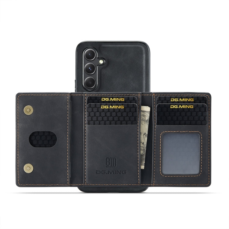 For Samsung Galaxy A34 5G DG.MING M2 Series 3-Fold Multi Card Bag + Magnetic Phone Case(Black) - Galaxy Phone Cases by DG.MING | Online Shopping UK | buy2fix