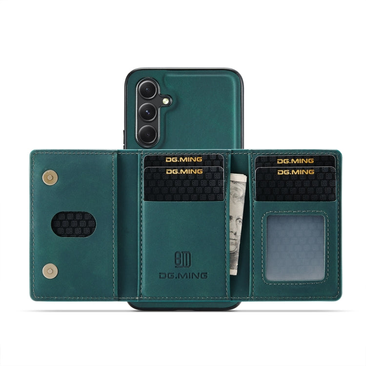 For Samsung Galaxy A34 5G DG.MING M2 Series 3-Fold Multi Card Bag + Magnetic Phone Case(Green) - Galaxy Phone Cases by DG.MING | Online Shopping UK | buy2fix