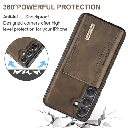 For Samsung Galaxy S24+ 5G DG.MING M2 Series 3-Fold Multi Card Bag + Magnetic Phone Case(Coffee) - Galaxy S24+ 5G Cases by DG.MING | Online Shopping UK | buy2fix