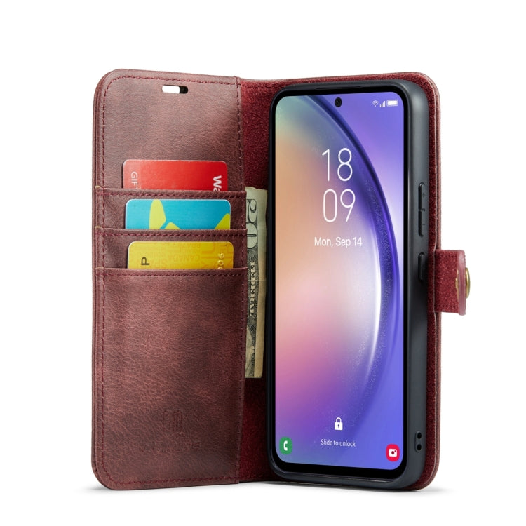 For Samsung Galaxy A54 5G DG.MING Crazy Horse Texture Detachable Magnetic Leather Case(Red) - Galaxy Phone Cases by DG.MING | Online Shopping UK | buy2fix