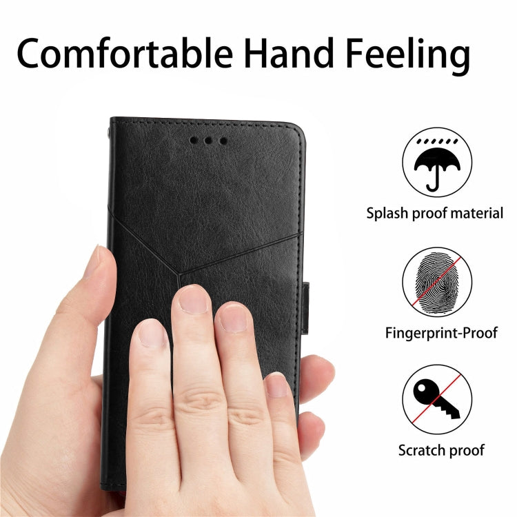 For Xiaomi Redmi Note 13 Pro 4G Global Y-shaped Pattern Flip Leather Phone Case(Black) - Note 13 Pro Cases by buy2fix | Online Shopping UK | buy2fix