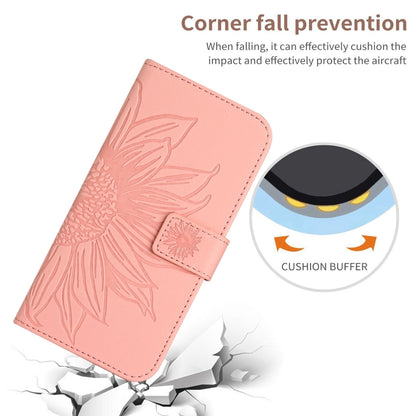 For Xiaomi Redmi Note 13 Pro 4G Global Skin Feel Sun Flower Embossed Flip Leather Phone Case with Lanyard(Pink) - Note 13 Pro Cases by buy2fix | Online Shopping UK | buy2fix