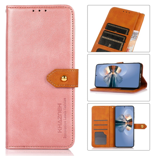 For Xiaomi Redmi Note 13 Pro 4G / POCO M6 Pro KHAZNEH Cowhide Texture Flip Leather Phone Case(Rose Gold) - Note 13 Pro Cases by buy2fix | Online Shopping UK | buy2fix