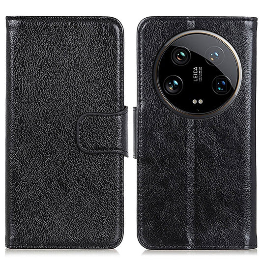 For Xiaomi 14 Ultra Nappa Texture Horizontal Flip Leather Phone Case(Black) - 14 Ultra Cases by buy2fix | Online Shopping UK | buy2fix