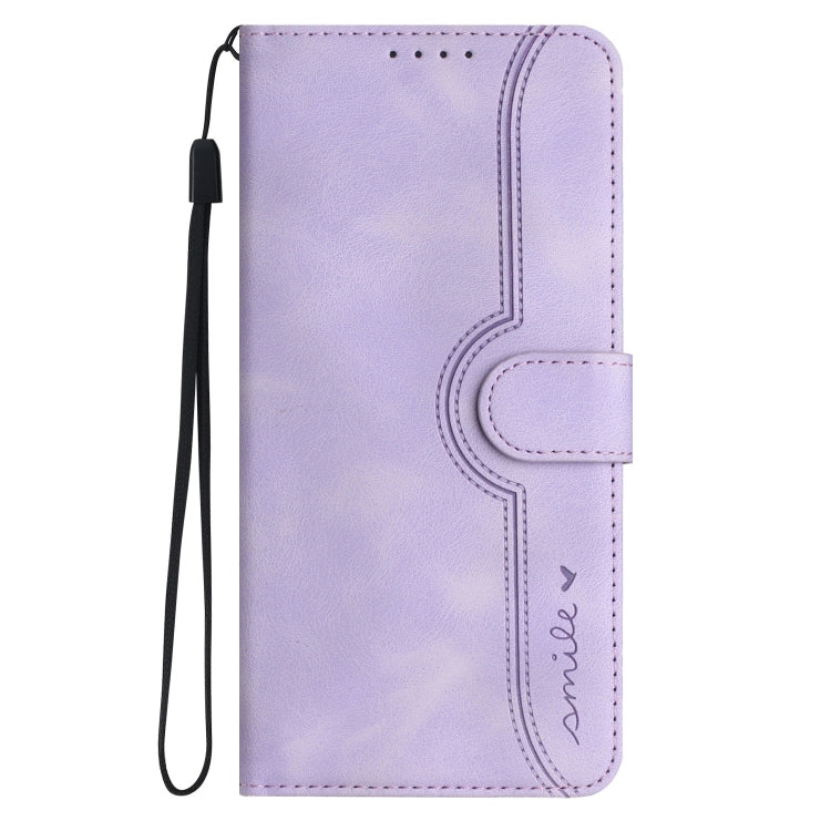 For OnePlus 12 Heart Pattern Skin Feel Leather Phone Case(Purple) - OnePlus Cases by buy2fix | Online Shopping UK | buy2fix