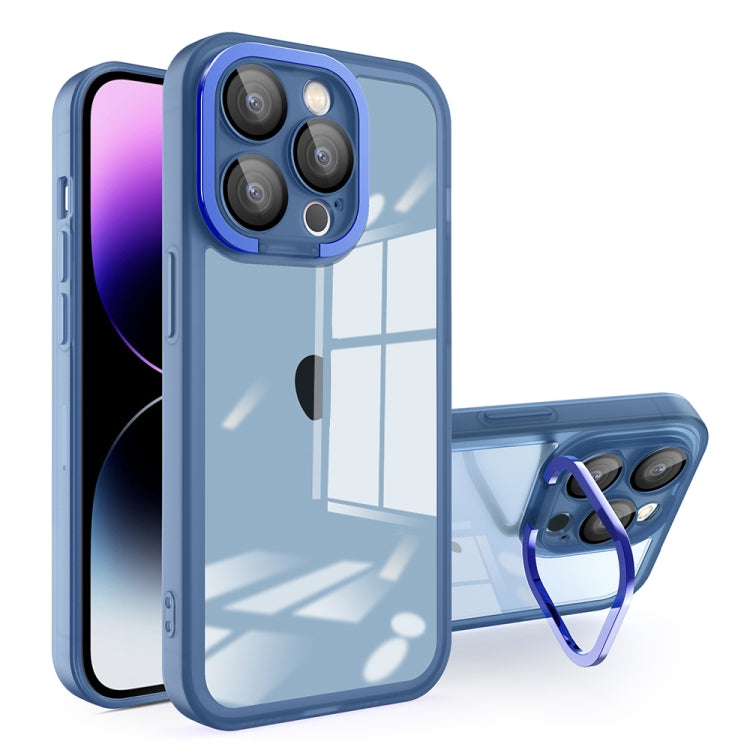 For iPhone 15 Pro Max Invisible Lens Bracket Matte Transparent MagSafe Phone Case(Royal Blue) - iPhone 15 Pro Max Cases by buy2fix | Online Shopping UK | buy2fix