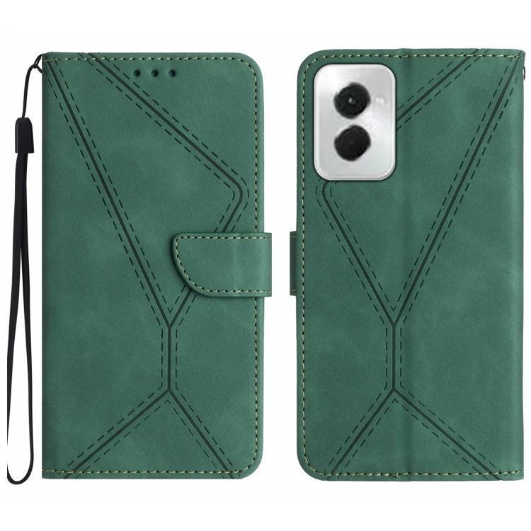 For Motorola Moto G Power 5G 2024 Stitching Embossed Leather Phone Case(Green) - Motorola Cases by buy2fix | Online Shopping UK | buy2fix