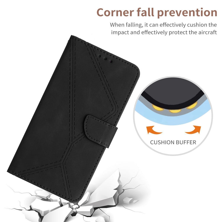 For Motorola Moto G Power 5G 2024 Stitching Embossed Leather Phone Case(Black) - Motorola Cases by buy2fix | Online Shopping UK | buy2fix