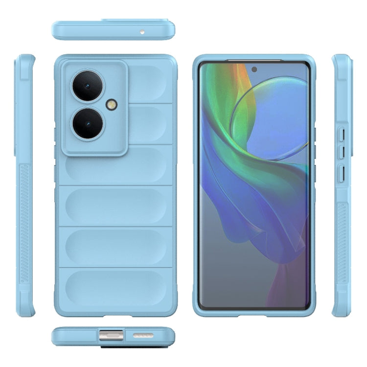 For vivo Y78+ Global Magic Shield TPU + Flannel Phone Case(Light Blue) - vivo Cases by buy2fix | Online Shopping UK | buy2fix