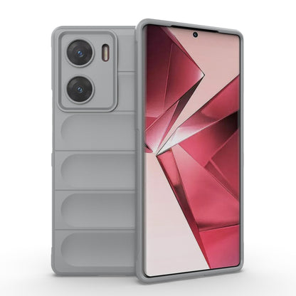 For vivo V29e 4G Global Magic Shield TPU + Flannel Phone Case(Grey) - vivo Cases by buy2fix | Online Shopping UK | buy2fix