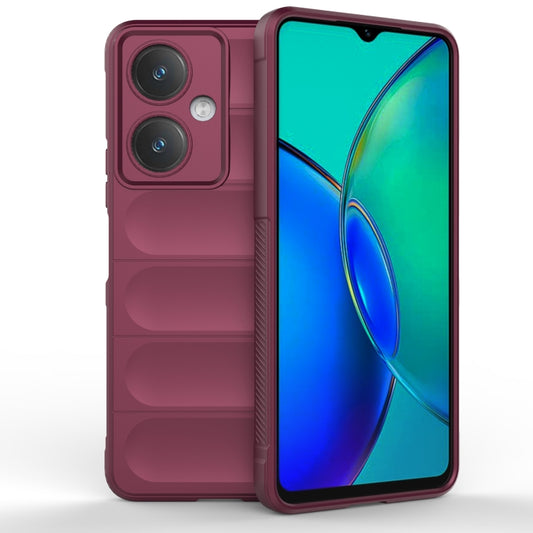For vivo Y27 4G Global Magic Shield TPU + Flannel Phone Case(Wine Red) - vivo Cases by buy2fix | Online Shopping UK | buy2fix
