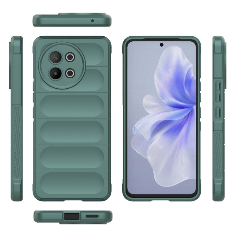 For vivo S18E 5G Magic Shield TPU + Flannel Phone Case(Dark Green) - vivo Cases by buy2fix | Online Shopping UK | buy2fix