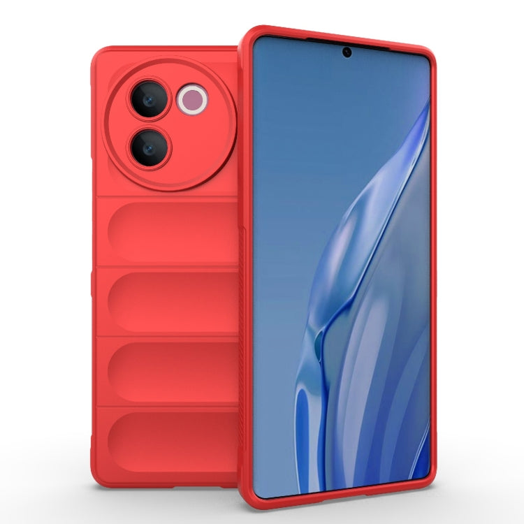 For vivo V30e 5G Global Magic Shield TPU + Flannel Phone Case(Red) - vivo Cases by buy2fix | Online Shopping UK | buy2fix