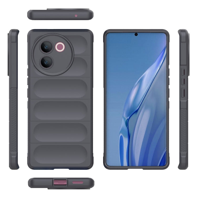 For vivo V30e 5G Global Magic Shield TPU + Flannel Phone Case(Dark Grey) - vivo Cases by buy2fix | Online Shopping UK | buy2fix