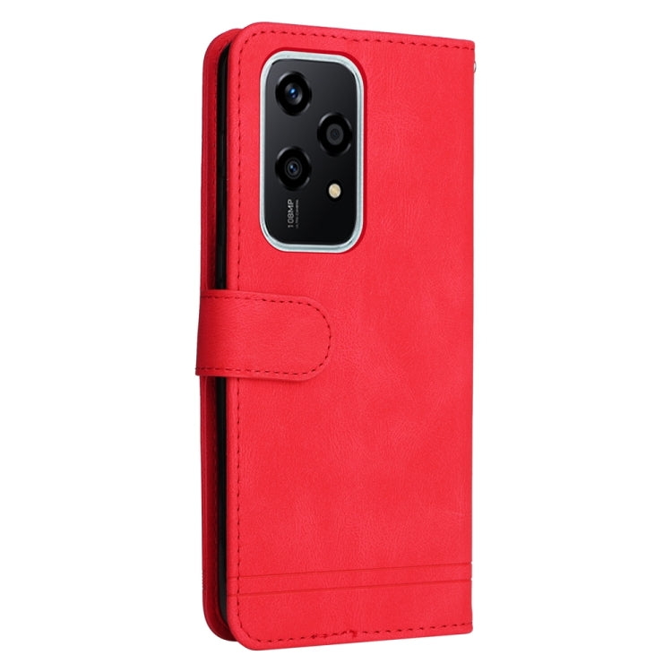 For Honor 200 Lite Global Skin Feel Life Tree Metal Button Leather Phone Case(Red) - Honor Cases by buy2fix | Online Shopping UK | buy2fix