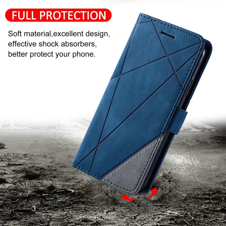 For Xiaomi Redmi Note 13 Pro 4G Skin Feel Splicing Leather Phone Case(Blue) - Note 13 Pro Cases by buy2fix | Online Shopping UK | buy2fix