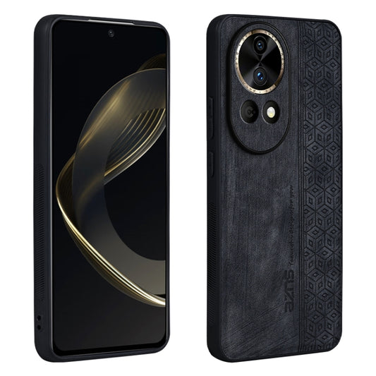 For Huawei nova 12 Pro AZNS 3D Embossed Skin Feel Phone Case(Black) - Huawei Cases by AZNS | Online Shopping UK | buy2fix