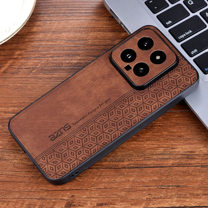 For Xiaomi 14 AZNS 3D Embossed Skin Feel Phone Case(Brown) - 14 Cases by AZNS | Online Shopping UK | buy2fix