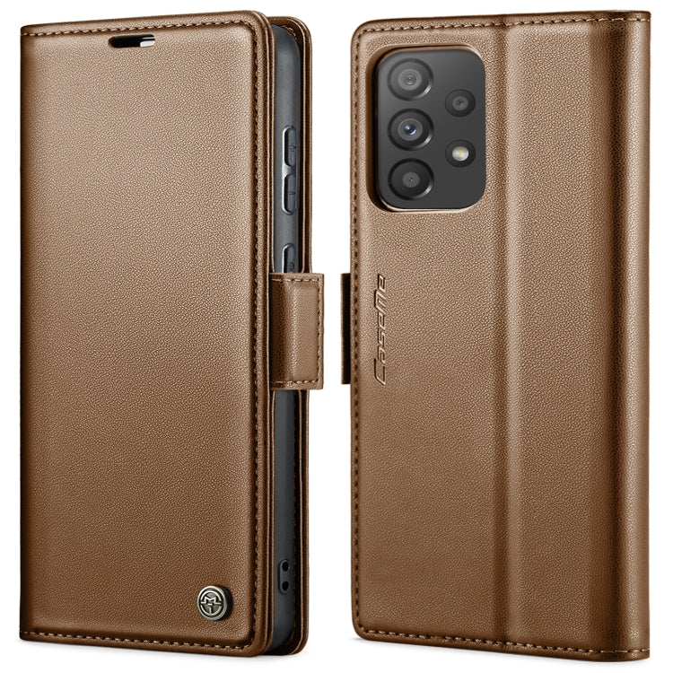 For Samsung Galaxy A73 5G CaseMe 023 Butterfly Buckle Litchi Texture RFID Anti-theft Leather Phone Case(Brown) - Galaxy Phone Cases by CaseMe | Online Shopping UK | buy2fix