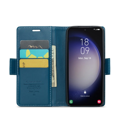 For Samsung Galaxy S23 5G CaseMe 023 Butterfly Buckle Litchi Texture RFID Anti-theft Leather Phone Case(Blue) - Galaxy S23 5G Cases by CaseMe | Online Shopping UK | buy2fix