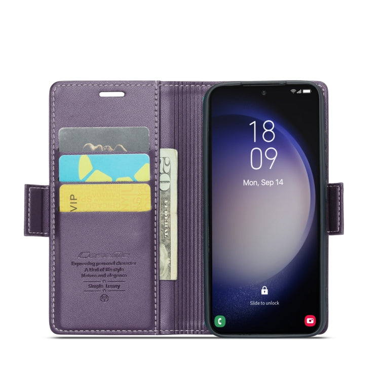 For Samsung Galaxy S23+ 5G CaseMe 023 Butterfly Buckle Litchi Texture RFID Anti-theft Leather Phone Case(Pearly Purple) - Galaxy Phone Cases by CaseMe | Online Shopping UK | buy2fix