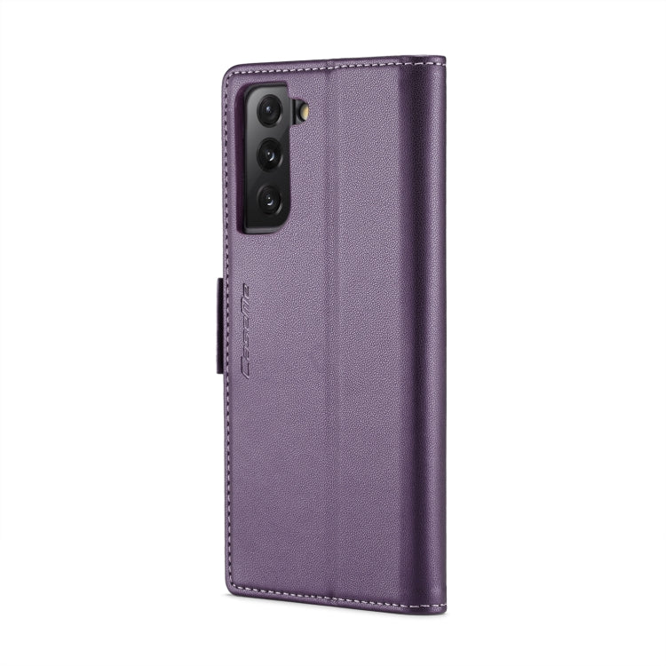 For Samsung Galaxy S21 FE 5G CaseMe 023 Butterfly Buckle Litchi Texture RFID Anti-theft Leather Phone Case(Pearly Purple) - Galaxy Phone Cases by CaseMe | Online Shopping UK | buy2fix