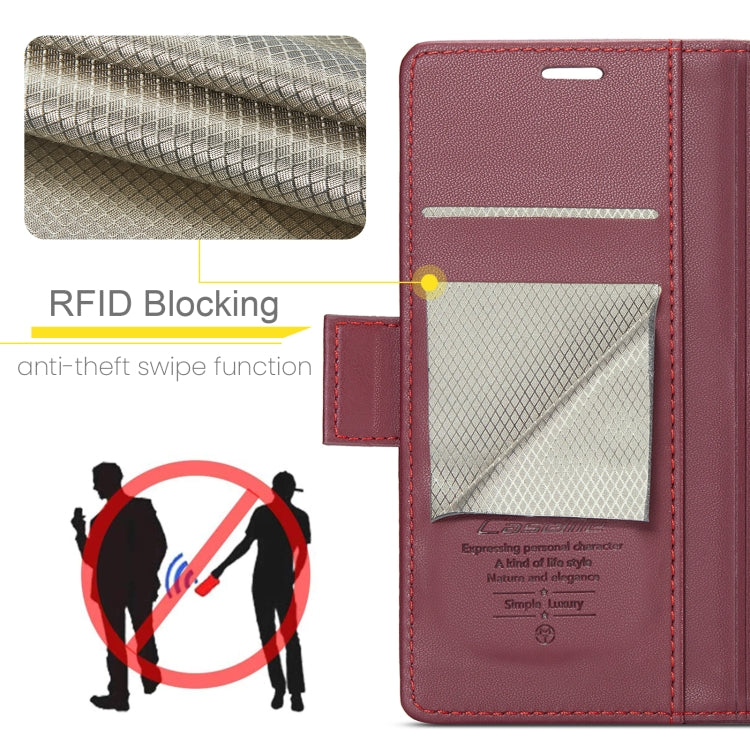 For Samsung Galaxy A40 CaseMe 023 Butterfly Buckle Litchi Texture RFID Anti-theft Leather Phone Case(Wine Red) - Galaxy Phone Cases by CaseMe | Online Shopping UK | buy2fix