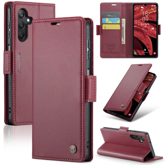 For Samsung Galaxy A25 5G CaseMe 023 Butterfly Buckle Litchi Texture RFID Anti-theft Leather Phone Case(Wine Red) - Galaxy Phone Cases by CaseMe | Online Shopping UK | buy2fix